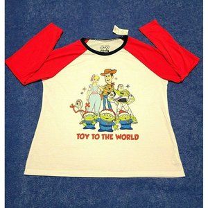 Disney Pixar Toy Story 4 Toy To The World Pajama Top Womens Size XL NEW
